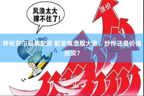 呼伦贝尔股票配资 配资概念股大涨，炒作还是价值投资？