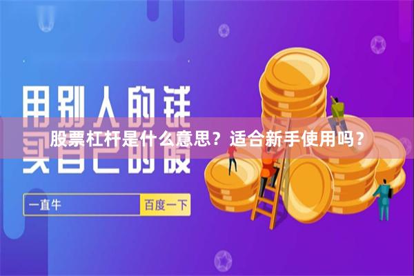 股票杠杆是什么意思？适合新手使用吗？